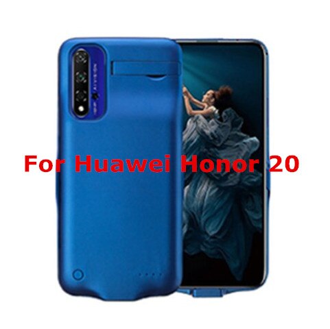 6000Mah Batterij Case Voor Huawei Honor 20 Pro Power Bank Case Extenal Batterij Oplader Cover Voor Huawei Honor 20 Power Case: Blue for Honor 20