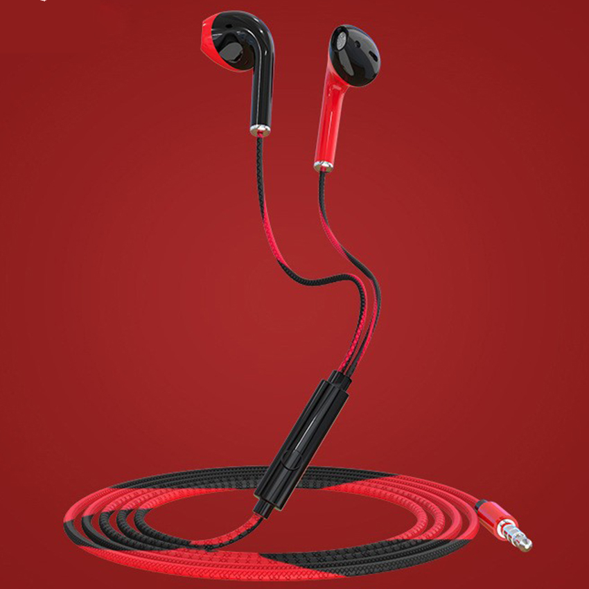 Drut słuchawki Stereo 3.5MM słuchawki douszne Running Music Game słuchawki redukowanie hałasu na telefon komórkowy PC PAD Laptop z mikrofonem