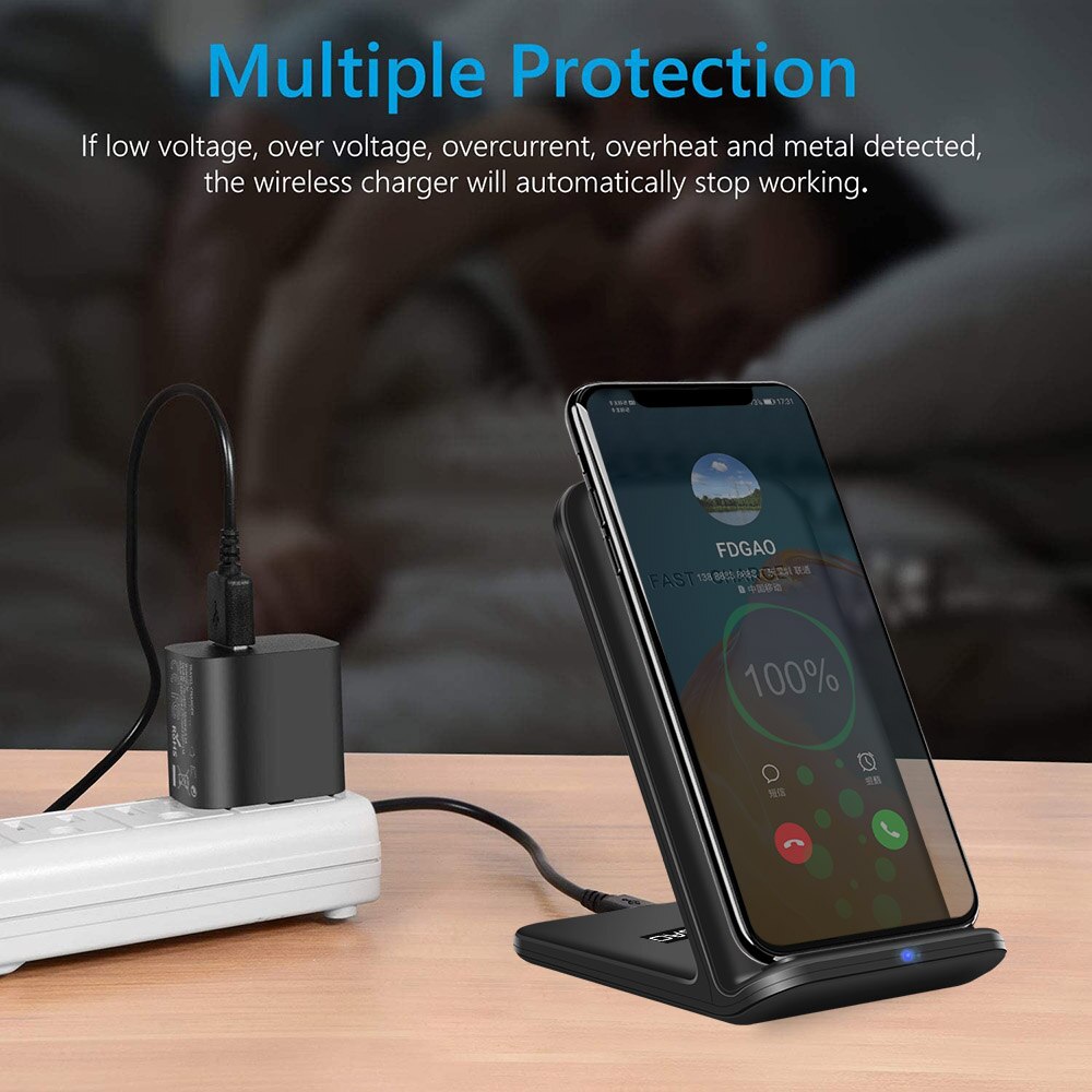 Fdgao 15W Qi Draadloze Oplader Voor Iphone 11 Pro X Xs Max Xr 8 Samsung S8 S9 S10 S20 snelle Draadloze Lading Desktop Charging Stand