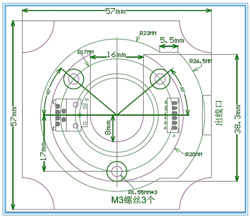 1000 Line AB2 Phase Encoder Module Coupling Industrial Servo Stepper Motor with Code Disc HN102-36U4