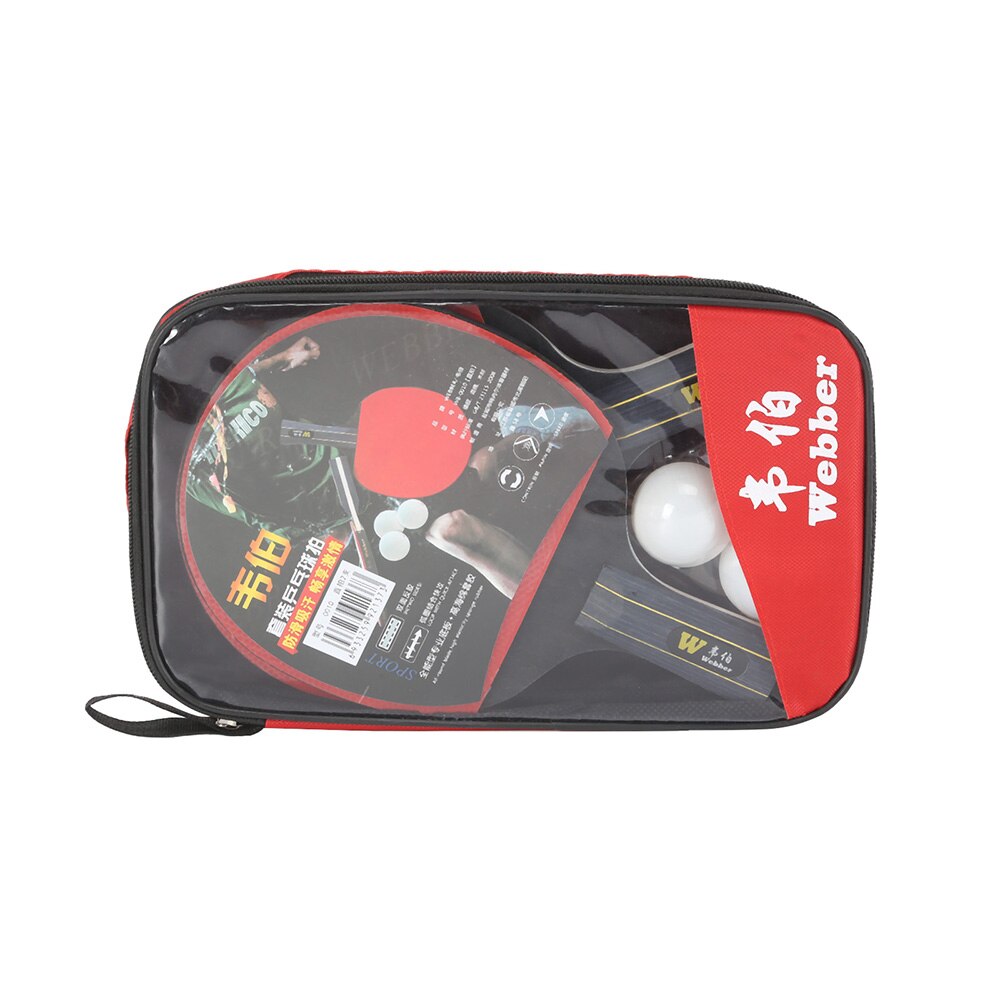 3 Star 2PCS Ping Pong Paddle Racket Long Short Handle Table Tennis Training Fitness Amateur Beginner Practice