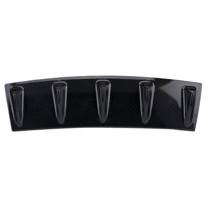 Universal Car Rear Bumper Lip Diffuser 5 Fin Shark Fin Style Carbon Fiber Bumper Spoiler Car Styling