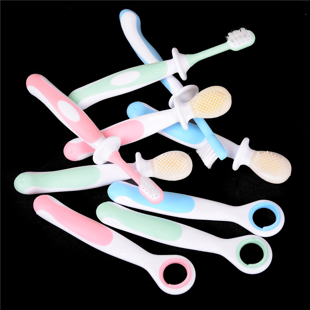 3 stk til spædbørn børnetandpleje silikone tandbørste baby blød bøjelig tandbørste børste træning