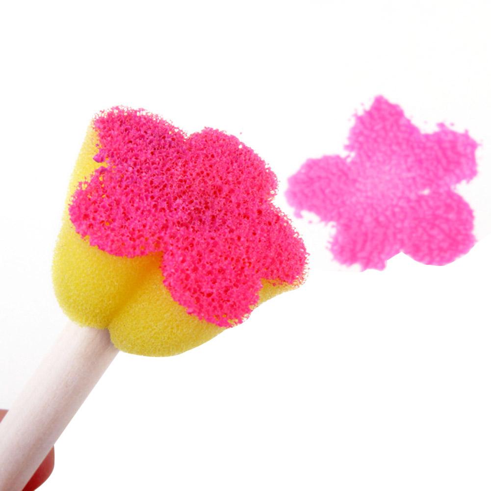 5 farve mini skum børste diy graffiti svamp kunst forsyninger børste børns maleri værktøj sjovt legetøj