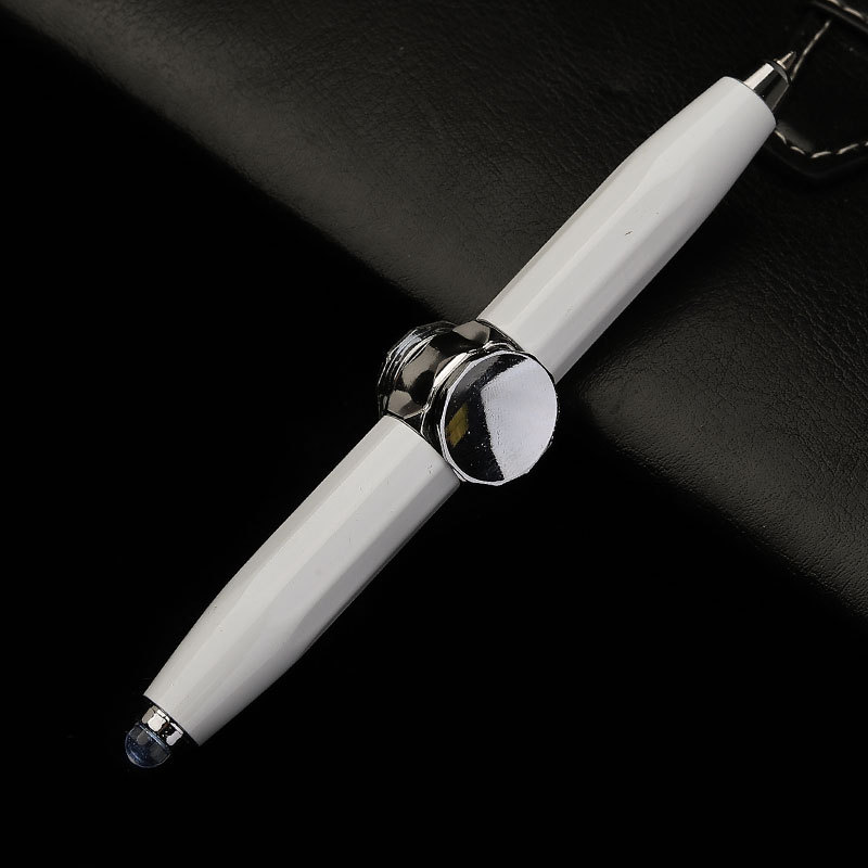 Led Fingertip Spinning Pen Fidget Anxiety Decompression Gyro Metal Ballpoint Gyroscope Pen Writing Pens school For Kids Adults: mottled