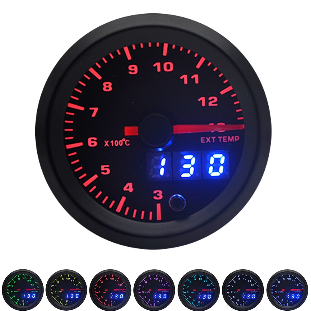 2 "52Mm 7 Kleuren Led Dual Display Boost/Water/Olie Temp/Olie Druk/Volt/Air Fuel Ratio/Egt/Toerenteller Auto Gauge + Gauge Pods: Exhaust gas temp