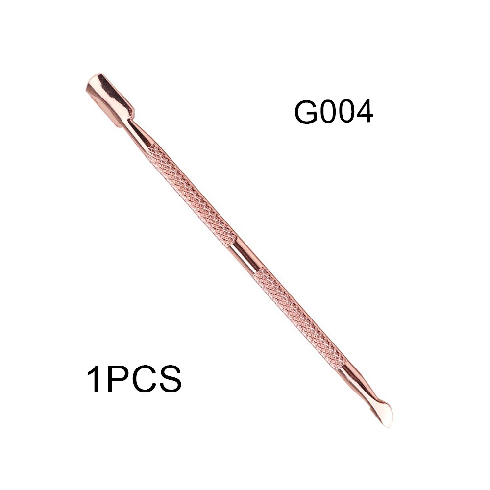 1/3pcs Gold Stainless Steel Pusher Nail Tools Pedicure Manicure File Dead Skin Push Cuticle Remover Nail Art Care Tool: 02