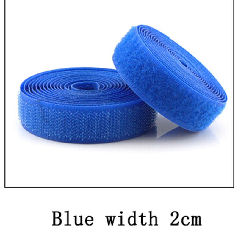 2 meter 16/20mm kardborrefästen sugru kardborreband utan självhäftande fäste nylon magisk tejp remsa sömnadstillbehör kardborre: 20mm / Blå 2m