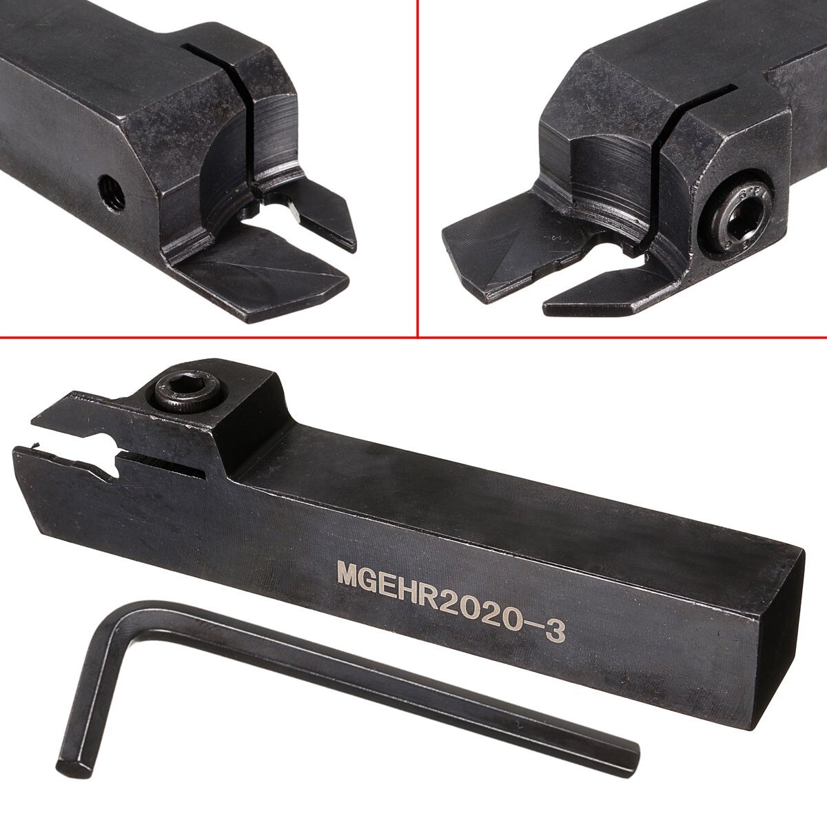 MGEHR2020-3 Lathe External Grooving Cut Borning Bar Turning Tool Holder w/Wrench Turning Tool