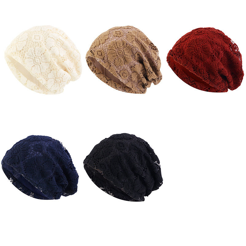 Bonnets doubles couches avec motif de tissage à crochet fin, bonnet à tête ronde, printemps et automne