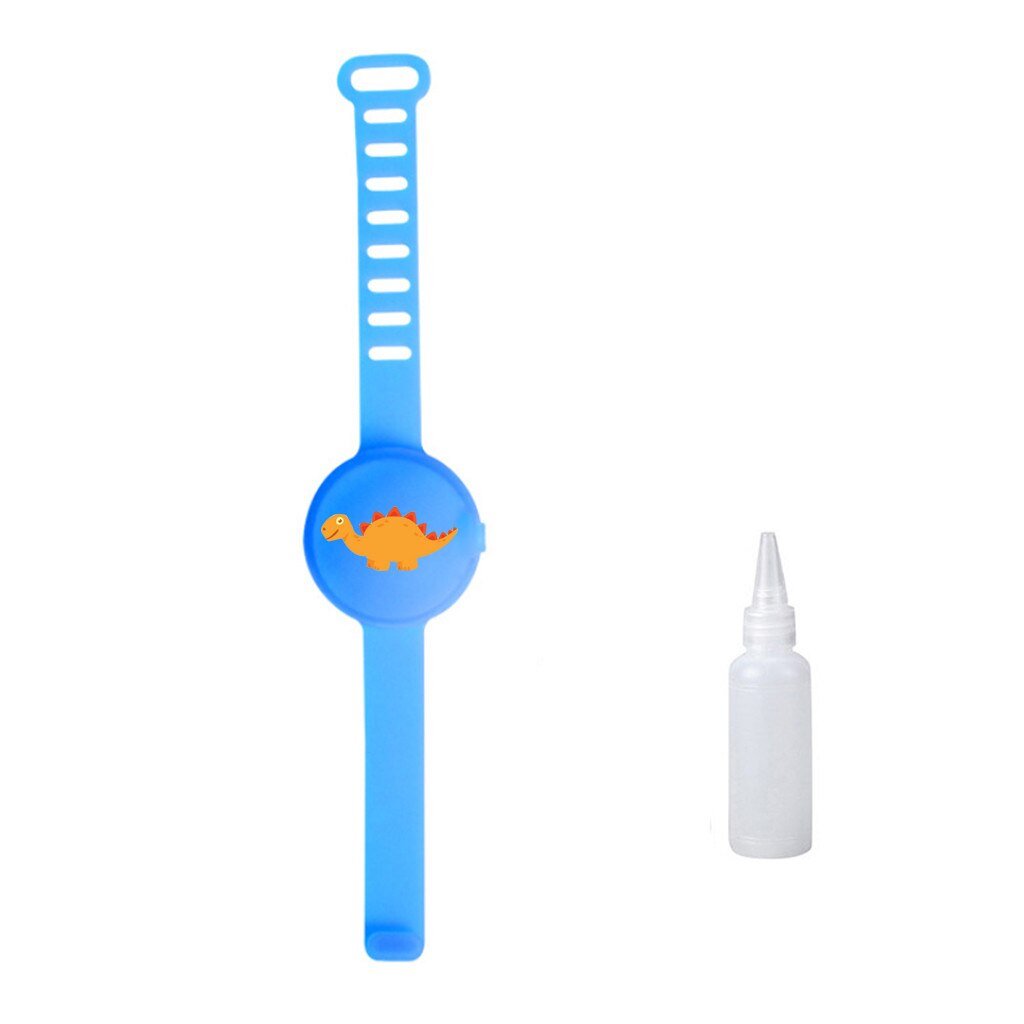 Hand Bracelet Dispenser Gel Holder Wristband Adult Kid Liquid Gel Storage Wrist Strap+Portable Dispenser Bottle: Blue