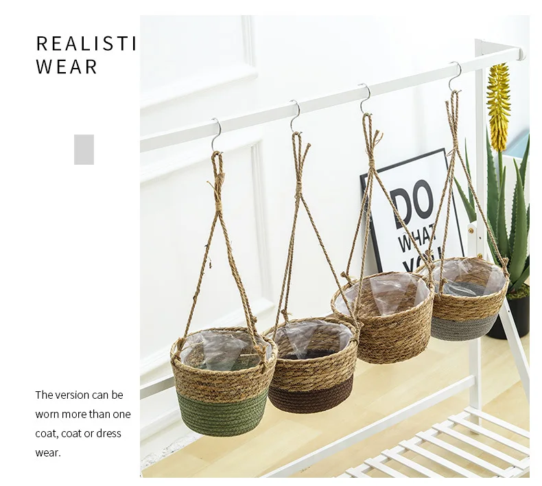 WINCEF-Pots de jardin pour plantes, panier en pot de fleurs, paille intérieure et extérieure, plusieurs