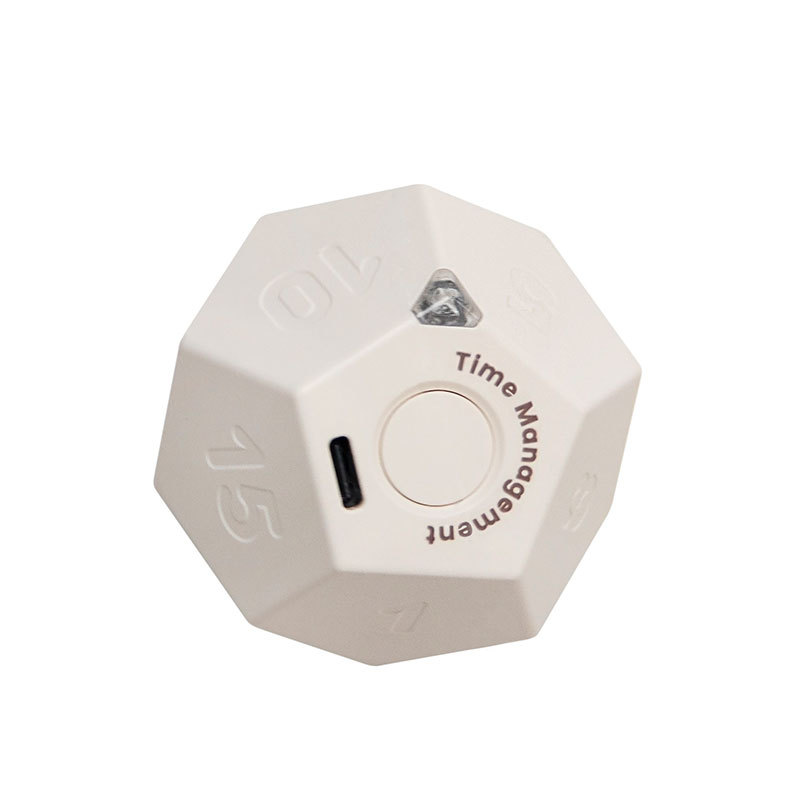 Fun and Functional Cube Shape Timer for Home Office School 1-60Minutes Study Workout Timer Study Management Tool Craft: WHITE