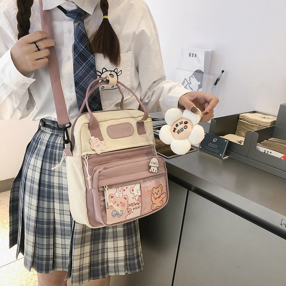 Casual Fashion Plecak Kawaii z szpilkami Kawaii i akcesoriami Torba na ramię do podróży Zakupy Szkoła studencka na prezent na świeżym powietrzu