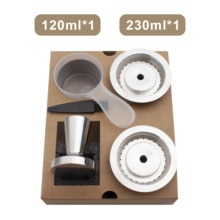 2 way use/CAPSULONE reusable Coffee capsule pod fit For Nespresso Vertuo Vertuoline metal Stainless Steel Refillable Capsule: 2pod   1tamper
