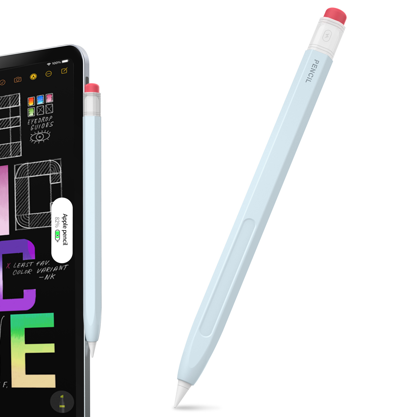 Pour Apple Pencil Pro/2e génération - Étui rétro transparent: Black Yellow