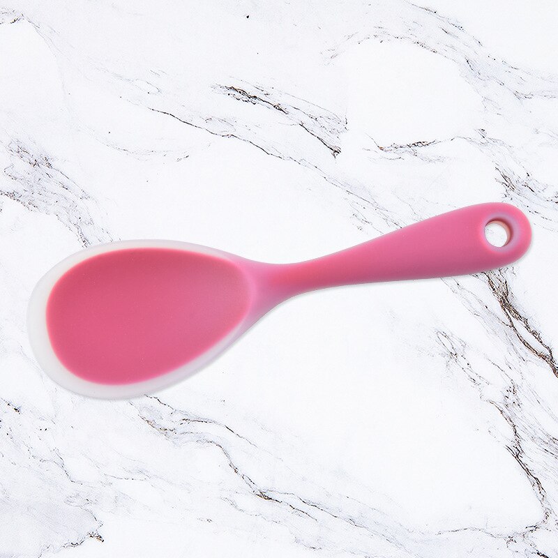 Silicone Rice Scoop High Temperature Resistant Rice Spoons Anti-scalding Rice Paddle For Kitchen Utensils: red