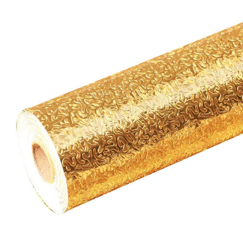 Goud Kachel Keuken Olie Proof Sticker Hoge Temperatuur Kast Zelfklevende Slip Sticker Hood Folie Aluminium Sticker Wa Q0T2