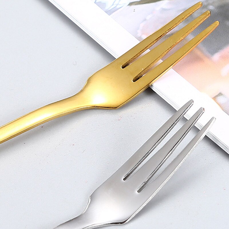 Cuillère à café en acier inoxydable 304, cuillère à café pour Dessert au sucre plaqué or, fourchette à fruits, polissage miroir poignée papillon, vaisselle 1 pièce