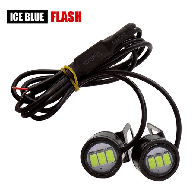 12V Motorcycle LED Eagle Eye Light DRL Daytime Running Light Reverse Parking Signal Yellow Sky Blue Red Eagle Eye Light LED: Sky Blue-Strobe