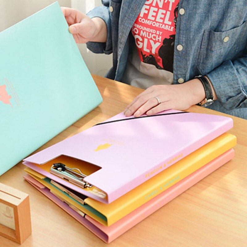 1Pc A4 étanche presse-papiers bloc-notes fichier dossier porte Document bureau accessoires école papeterie fournitures couleur aléatoire