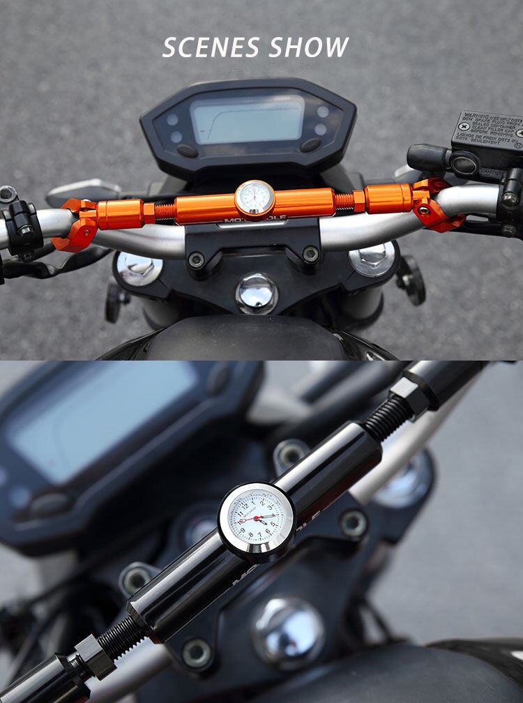 Multi-function motorcycle handlebar crossbar with clock/compass General motocross Aluminum alloy CNC balance handlebar crossbar