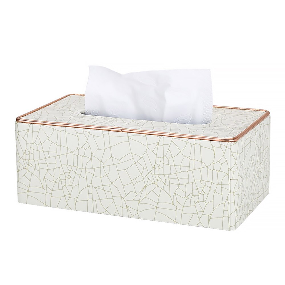 Marmor is crack mønster læder stor skuffe kasse hotel kontor hjem tissue kasse rektangulær læder tissue kasse holder: 2c