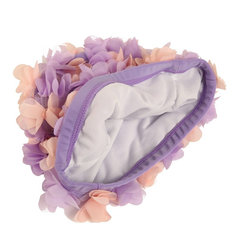 Vintage Floral Ladies Woman Swim Cap Petal Retro Swimming Hat Flower Bathing Cap Attractive Hat #