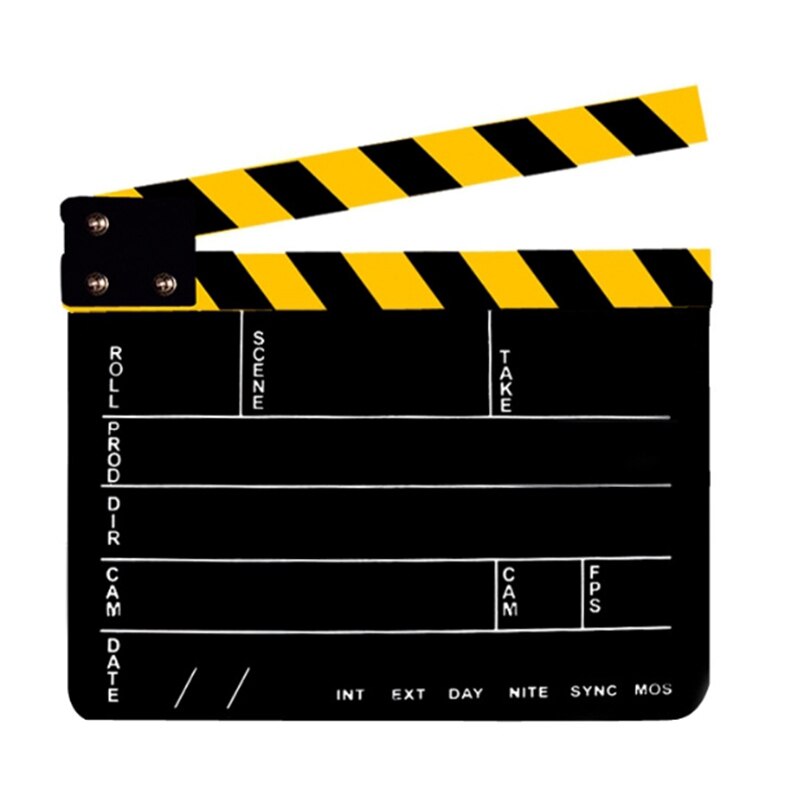 Video Recording Accessories Film Scene Clapboard Movie Film Cut Board Erase Acrylic Director TV Cut Movie Action Clapper Board