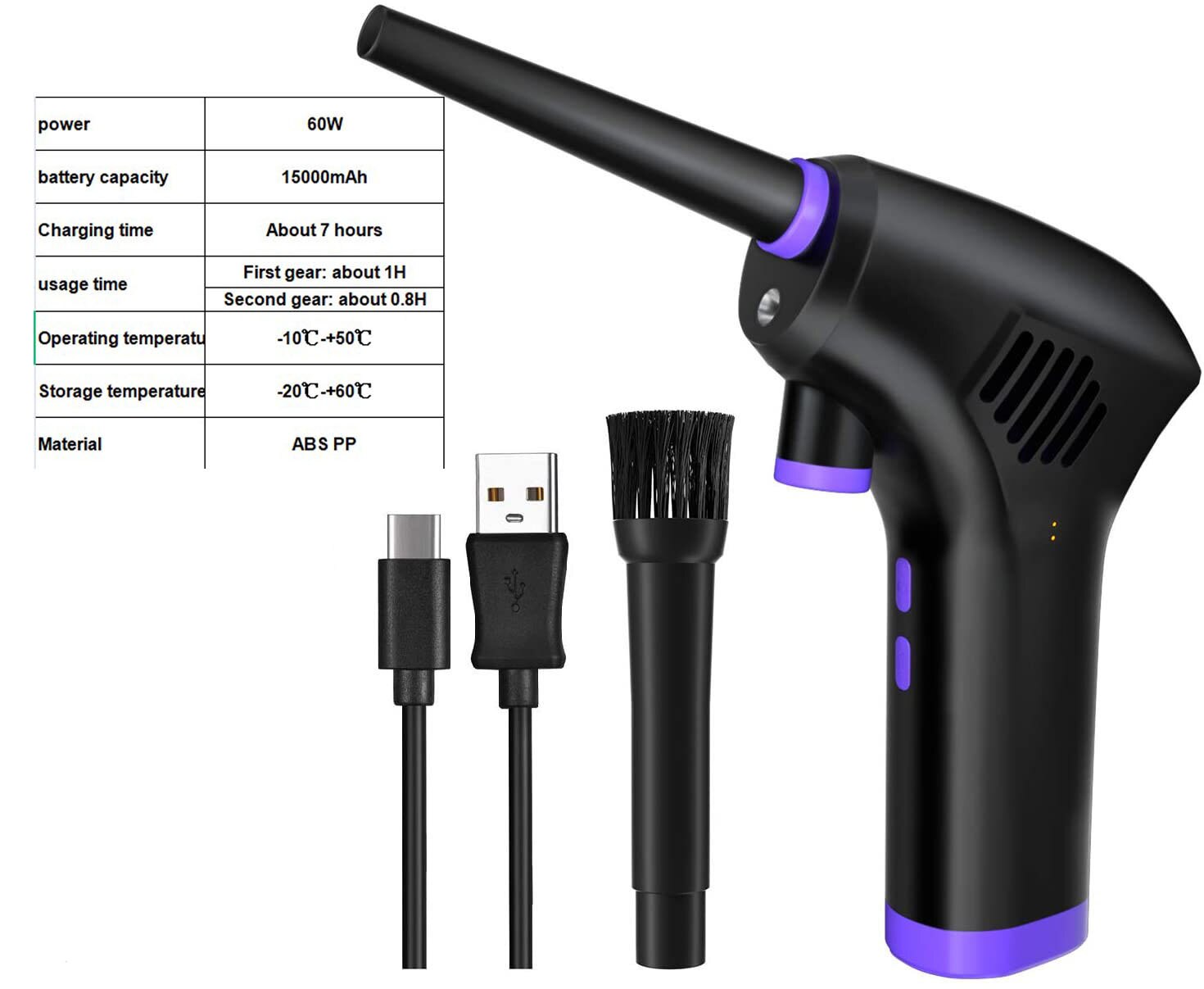 Cordless Air Duster Rechargeable Keyboard Cleaner Blower Hand-held Charging Dust Blower Tablet Laptop Computer Accessories: A-15000mah