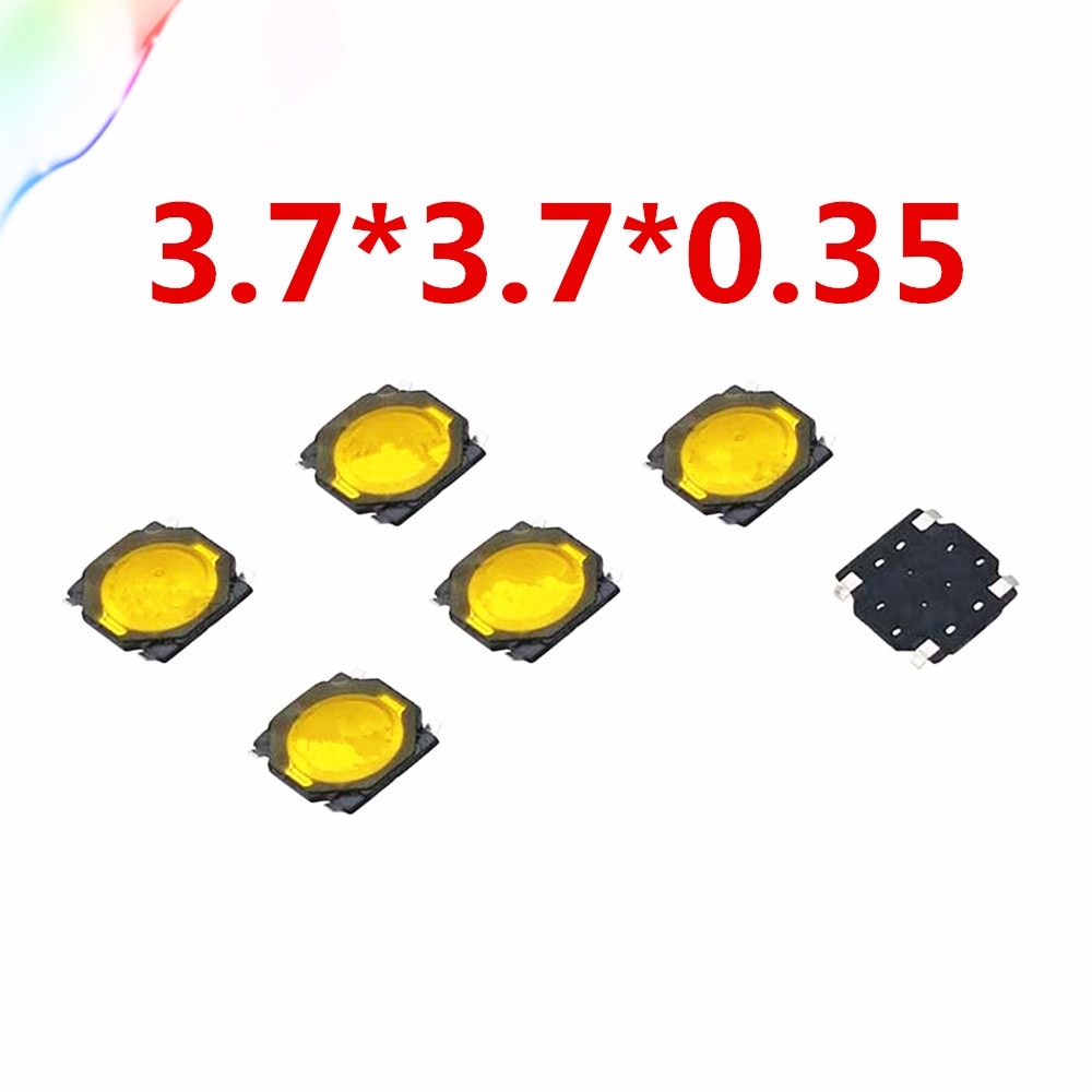 50 stk gratis shopping metallkuppel 3.7*3.7*0.35mm tynnfilm berøringsbryter 4 fot fotlapp mikroknappbryter 3.7 * 3.7 * 0.35 mm