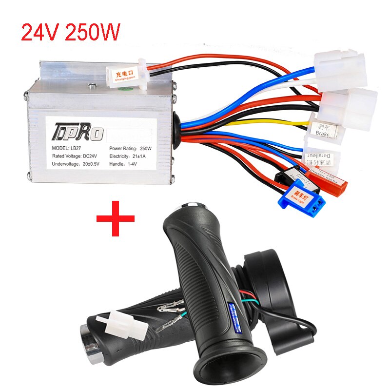 TDPRO 24V/36V/48V 350/500/800/1000W Motor Brush Controller Speed Throttle Twist Grip For Electric Bicycle Scooter ATV Buggy Bike: 24V 250W