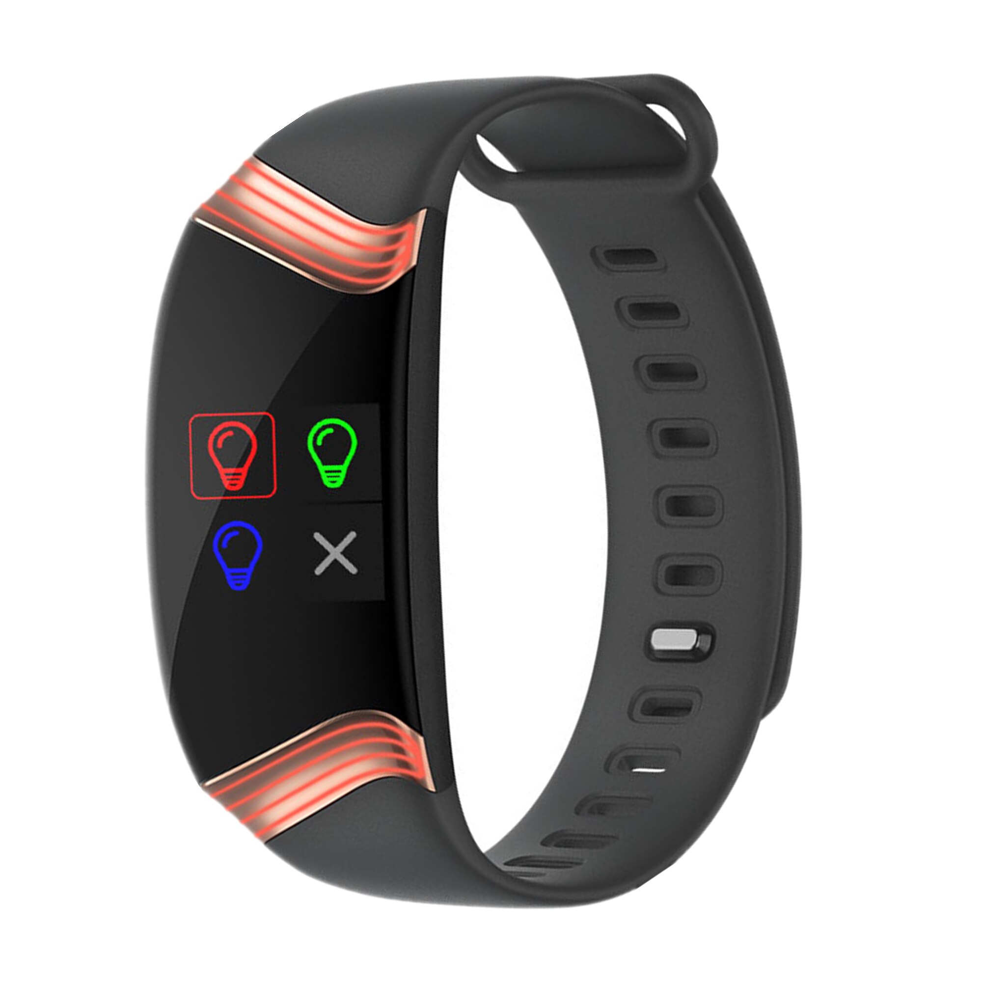E20 SmartWatch LED Colorful Lighting IP67 Waterproof Night Run Bracelet 24 Hour Heart Rate Blood Oxygen for Android IOS PK M3 M5: black gold