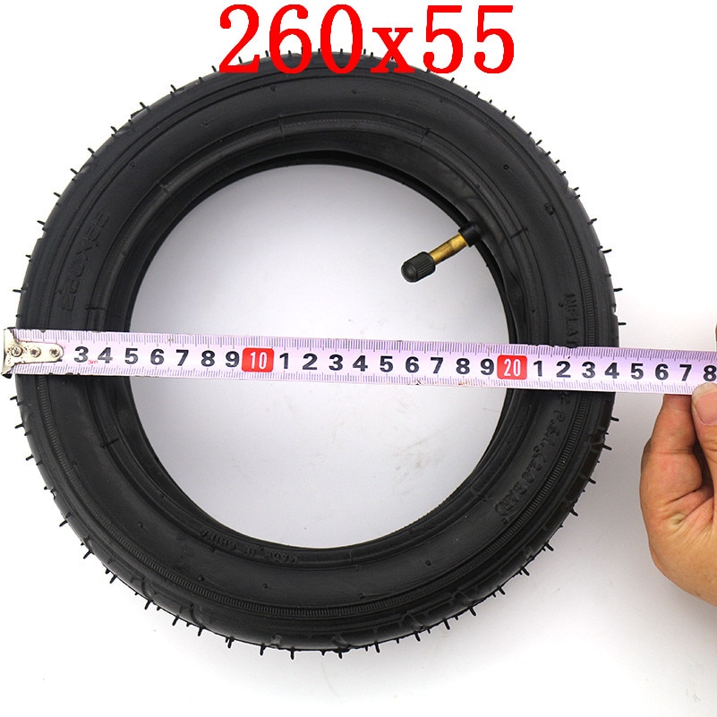 260 x 55 dæk / dæk og slange passer til børn i trehjulet cykel, babyvogn, sammenklappelig vogn, elektrisk scooter, børnecykel 260*55