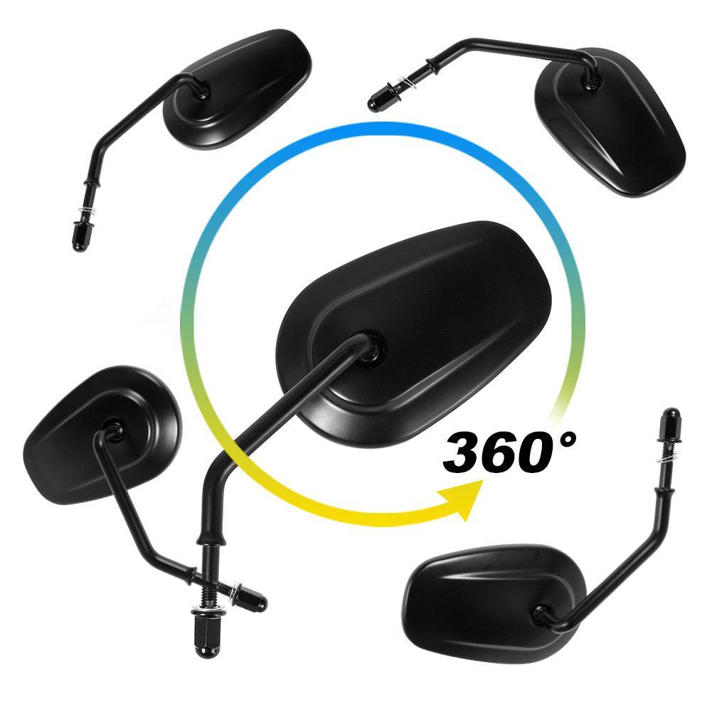 Aoh-junglecheetah Black Rear View Mirrors For Harley Davidson - Road Glide, Street Glide, Sportster, Dyna, Softail