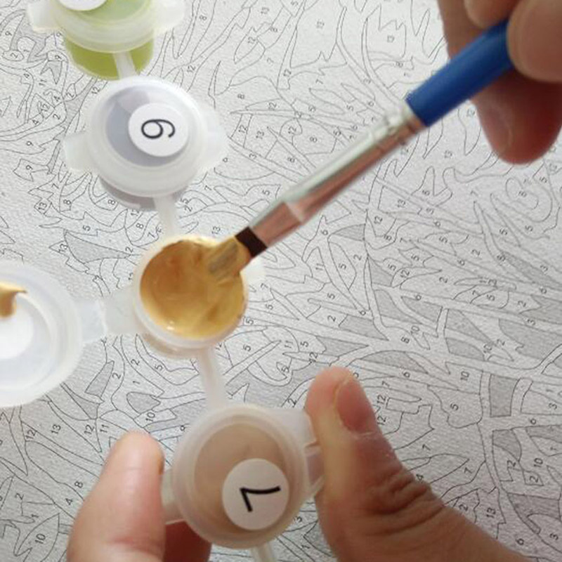 Beste Roze Boom Verf Door Nummer Kunstmatige halffabrikaten Product Hand Geschilderd DIY Olieverfschilderij Home Office Decoratie