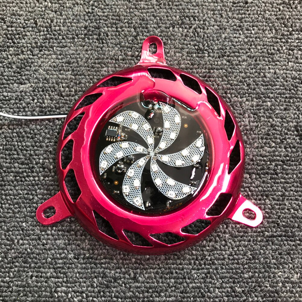 Motorsykkel motorsykkel scooter motor kjølevifte deksel med fargerikt strobe lys