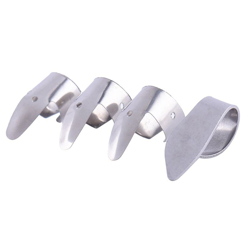 3 Metal Finger Picks + 1 Thumb Pick Set Guitar Fingerpicks For Guitar Dobro Banjo,etc.: Default Title