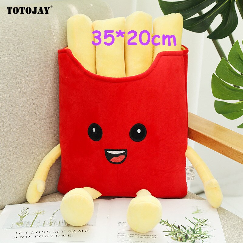 Niedlichen Cartoon Plüsch Hamburger Französisch Frites Huhn Bein Spielzeug Gefüllte Lebensmittel Popcorn Pizza Kissen Kissen Kinder Spielzeug Geburtstag: 35cm chips