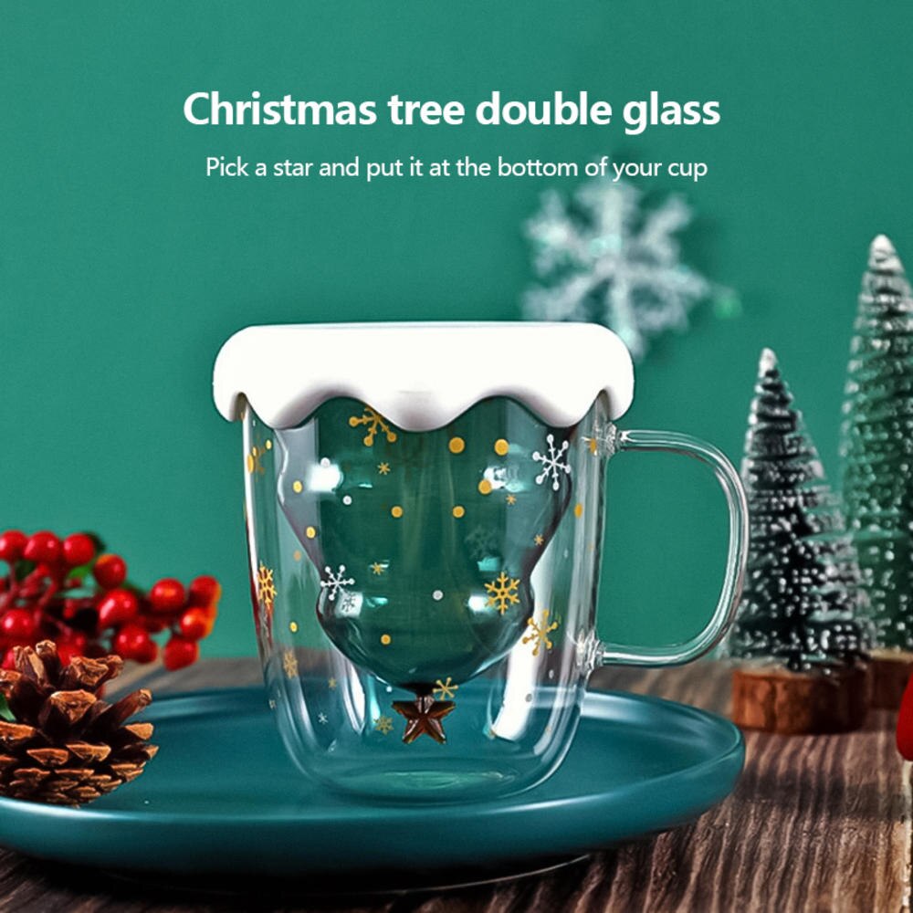 400mi/500mi pyrex stjerne ønsker kopp kopp juletre kopp enkeltlag dobbeltlag kopp kontor merke kaffekopp