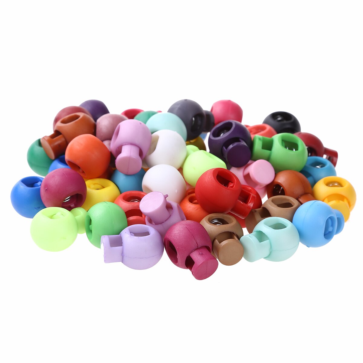 50pc plastik vippefjederbelastet elastisk snorreb snor låse clips ender bagage lanyard stop glidende fastgørelsesknapper