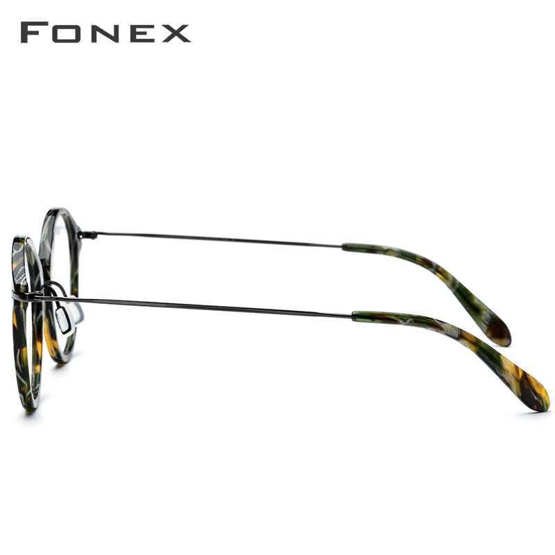 Monture de lunettes optiques fonex b en titane pour femmes, lunettes de vue rondes vintage pour hommes, lunettes en acétate pour myopie , 852