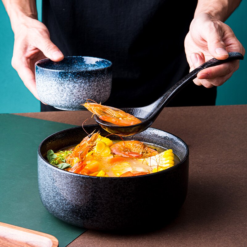 1ps japanske keramiske stor suppe ske lang håndtag anti-skold køkken køkkenredskab ris ske hjem bordservice porcelæn