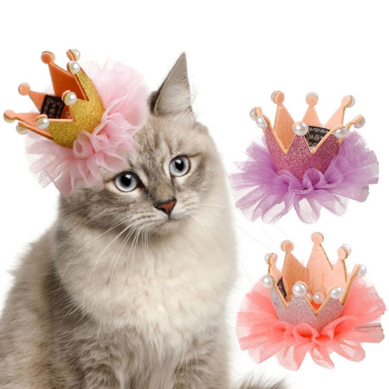Bonito laço princesa coroa cão gato animal de estimação clipe de cabelo casamento festa de aniversário fotografia decoração suprimentos para animais de estimação presente para kitty filhote de cachorro