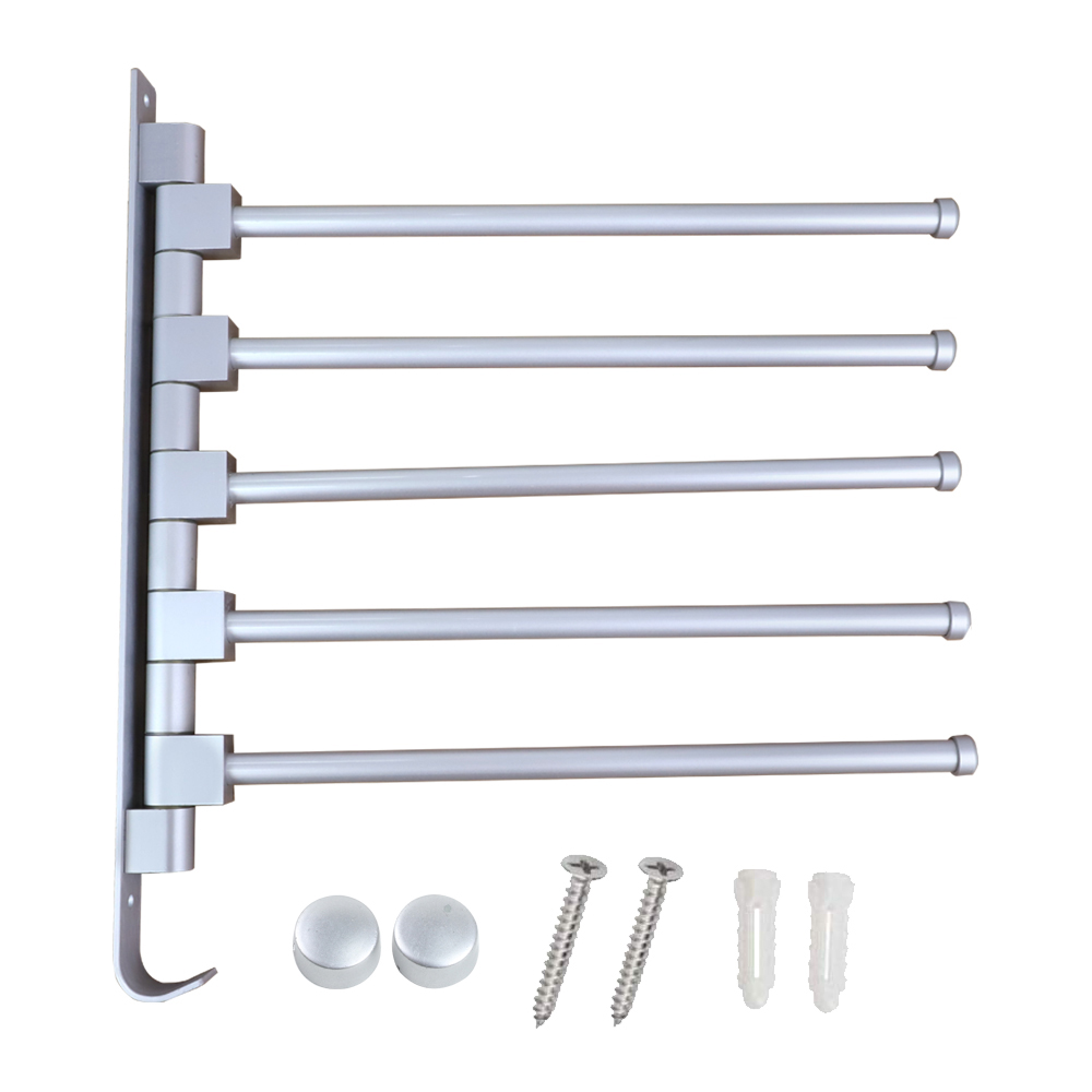 Toallero de baño con 3/barras 4/5 movibles, estante moderno Simple para accesorios de baño, color negro: S Five Towel Bar