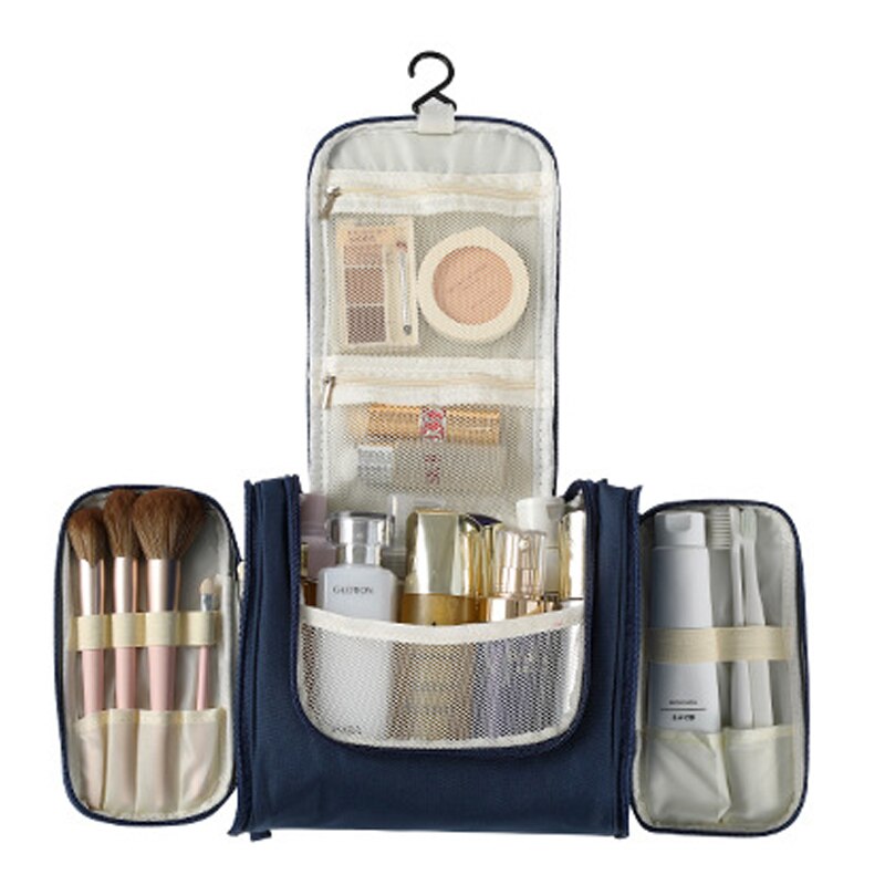 Waterdichte Travel Organizer Bag Unisex Vrouwen Cosmetische Zak Opknoping Reizen Make Tassen Wassen Toilettas Kits Opbergzakken: Deep Blue