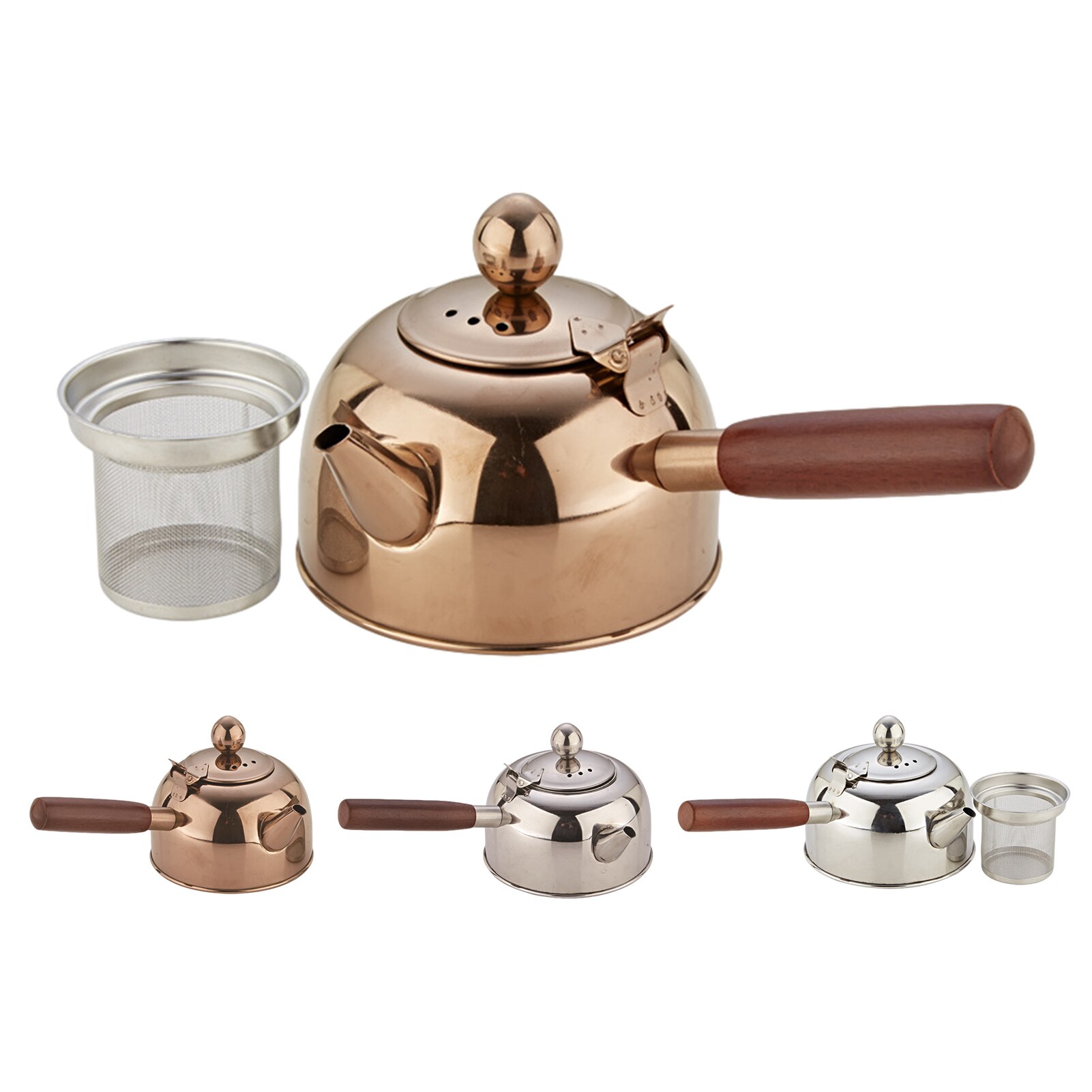 304 Stainless Steel Kung Fu Tea Kettle Induction Cooker Flat Bottom Pot Suitable For Water Coffee Tea Brewing