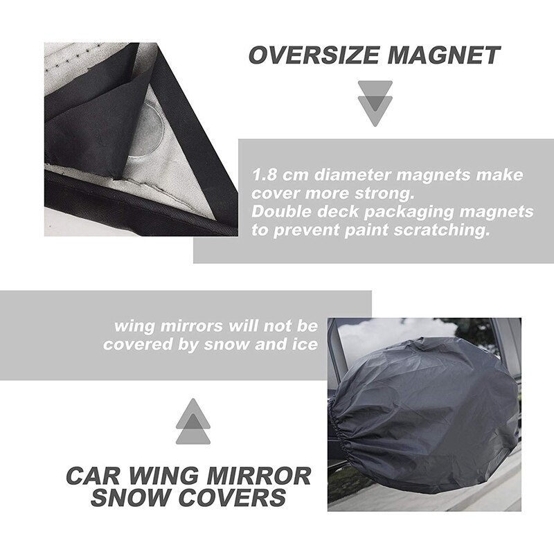 96 tommer  x 57 tommer bilrude snedække med spejl snedæksler for at beskytte forruden og spejlet mod sne, is og frost f
