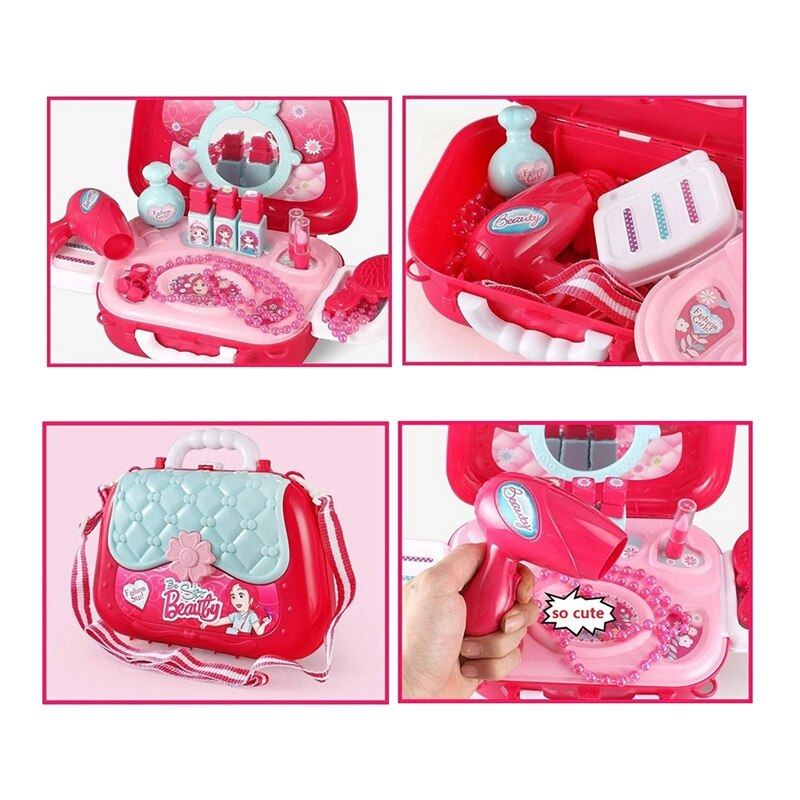 Pretend Play Makeup Toy Set with Crossbody Shoulder Bag,Toys for 3,4,5 Yrs Toddlers Make Up Play Girl Birthday Set