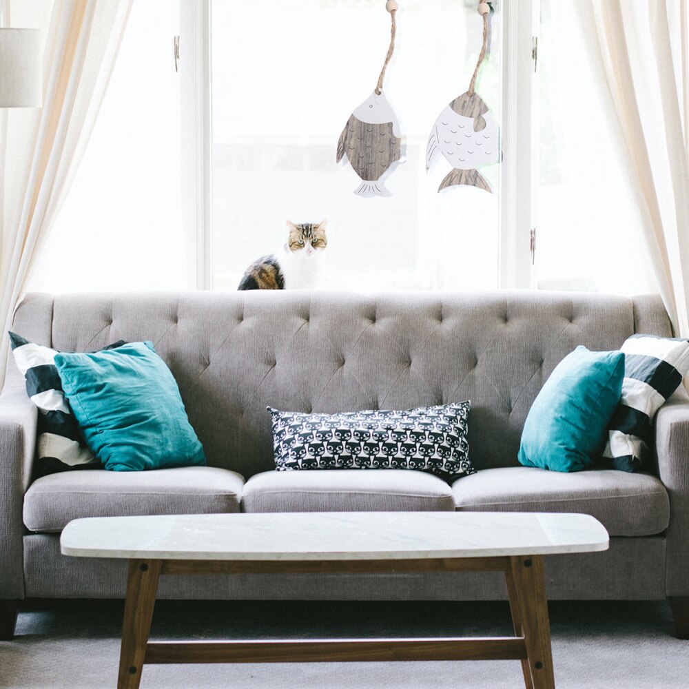 4 PCs Fish Shaped Pendants Wooden Unique Festival Drops Party Supplies for Hotel